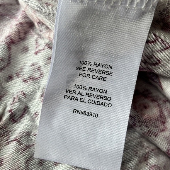 RXB Blouse Sz XL Cream Pink Floral Scoop Neck Short Flutter Sleeve Top Summer - Picture 5 of 8